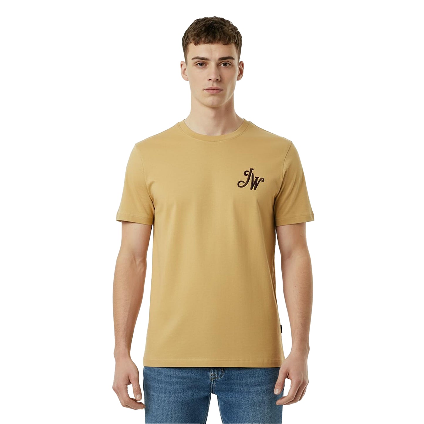 Muted Yellow - Side - Jack Wills Mens Script T-Shirt