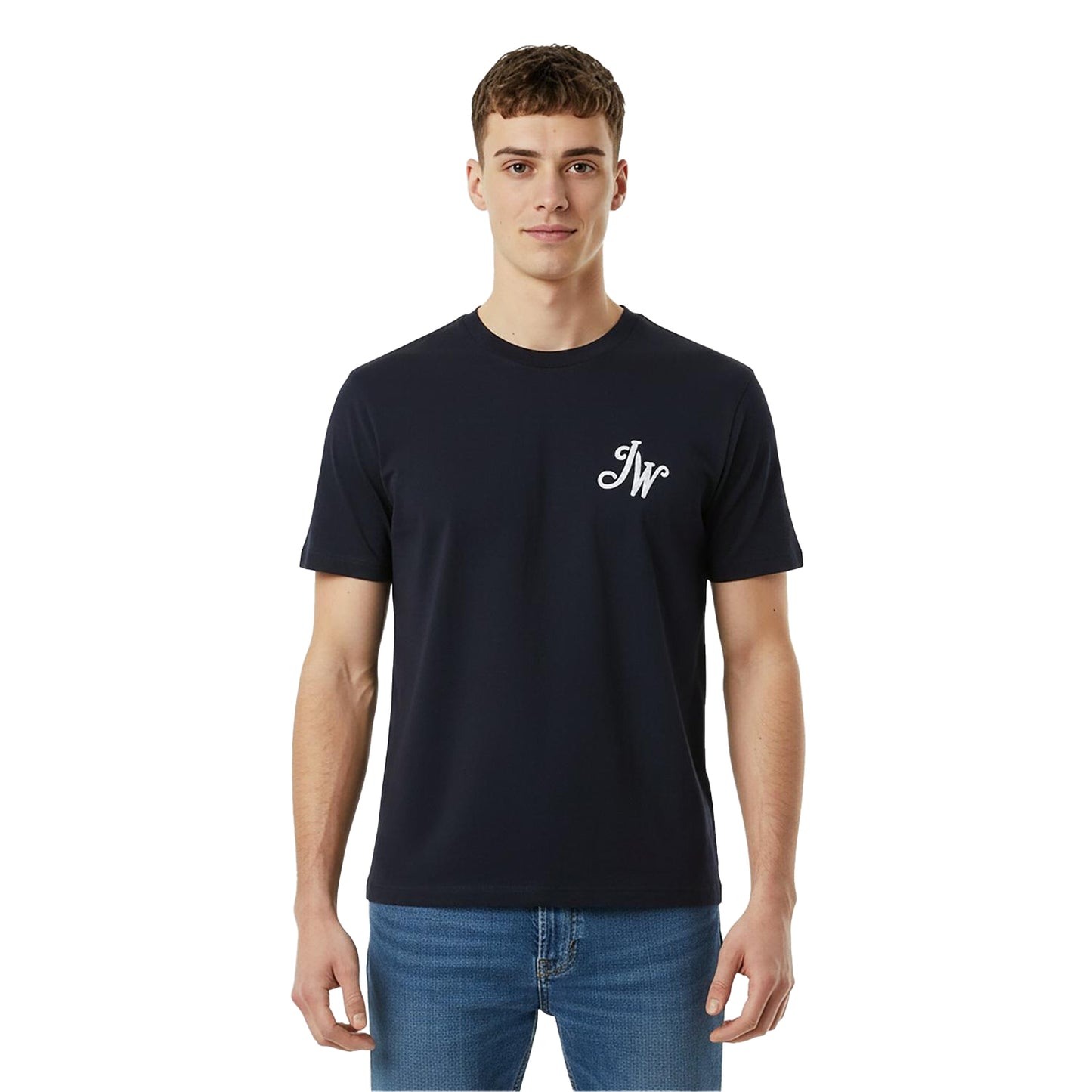 Navy - Side - Jack Wills Mens Script T-Shirt