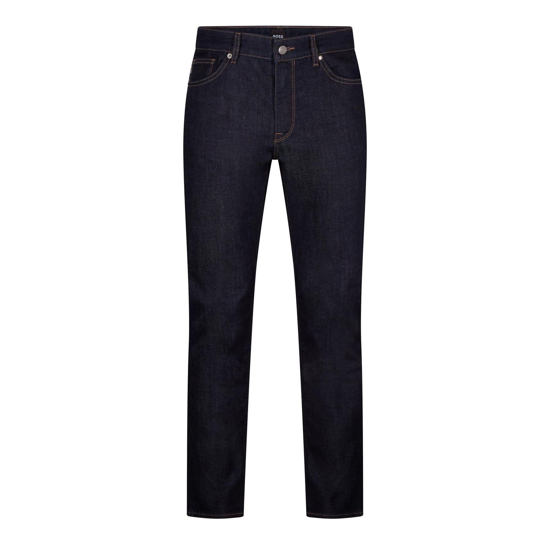 Navy - Front - Boss Mens Maine3 Slim Jeans