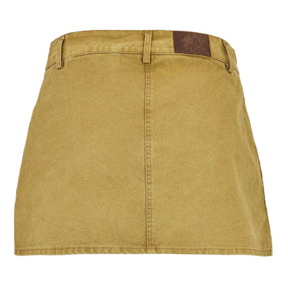 Khaki - Back - Couture Club Womens-Ladies Trucker Mini Skirt