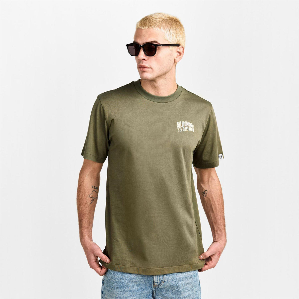 Olive-Ecru - Side - Billionaire Boys Club Mens Arched Logo T-Shirt