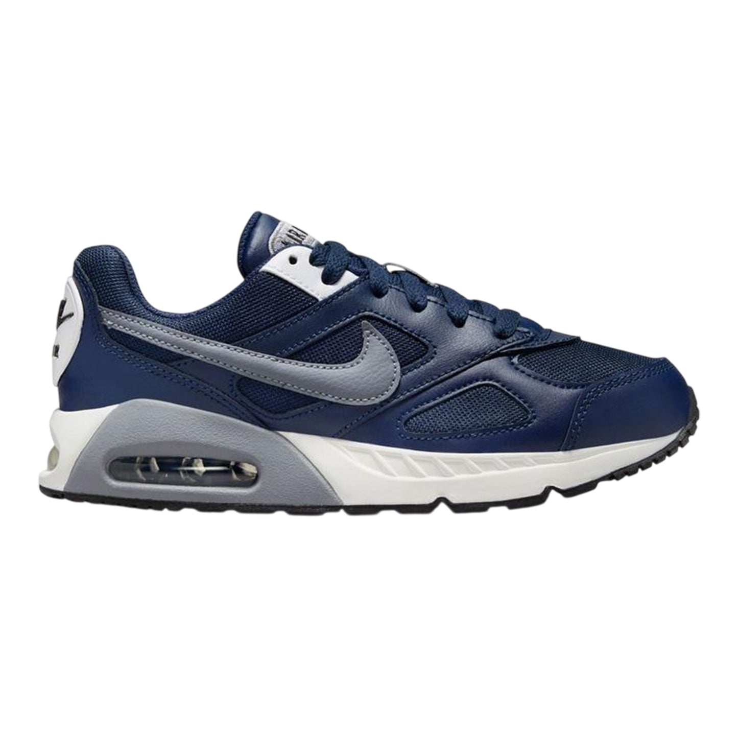 Navy-Grey - Front - Nike Boys Air Max Leather Trainers