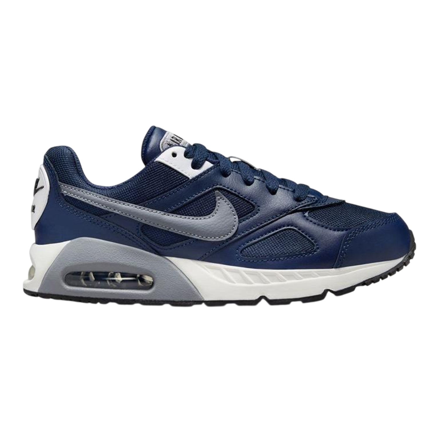 Navy-Grey - Front - Nike Boys Air Max Leather Trainers