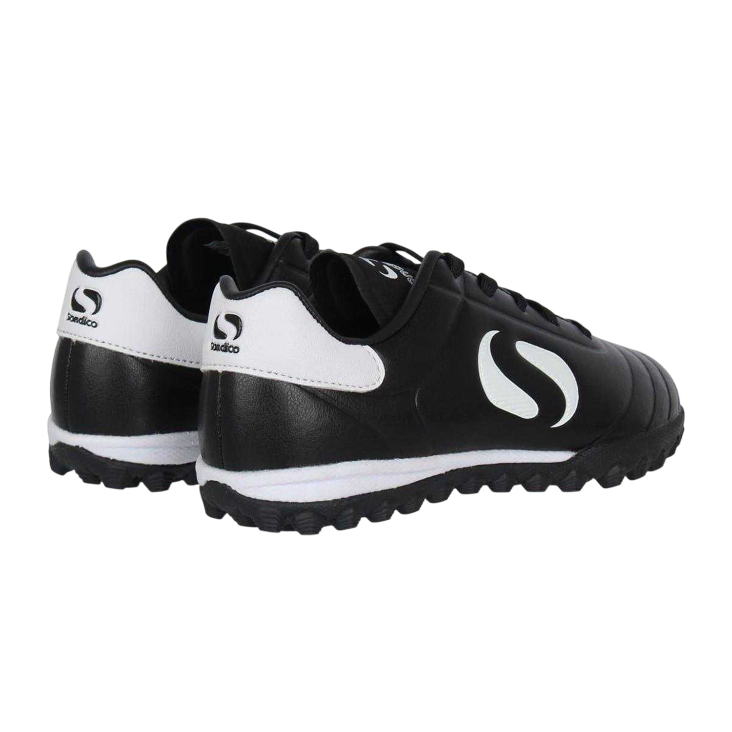 Black-White - Back - Sondico Childrens-Kids Strike Astro Turf Trainers