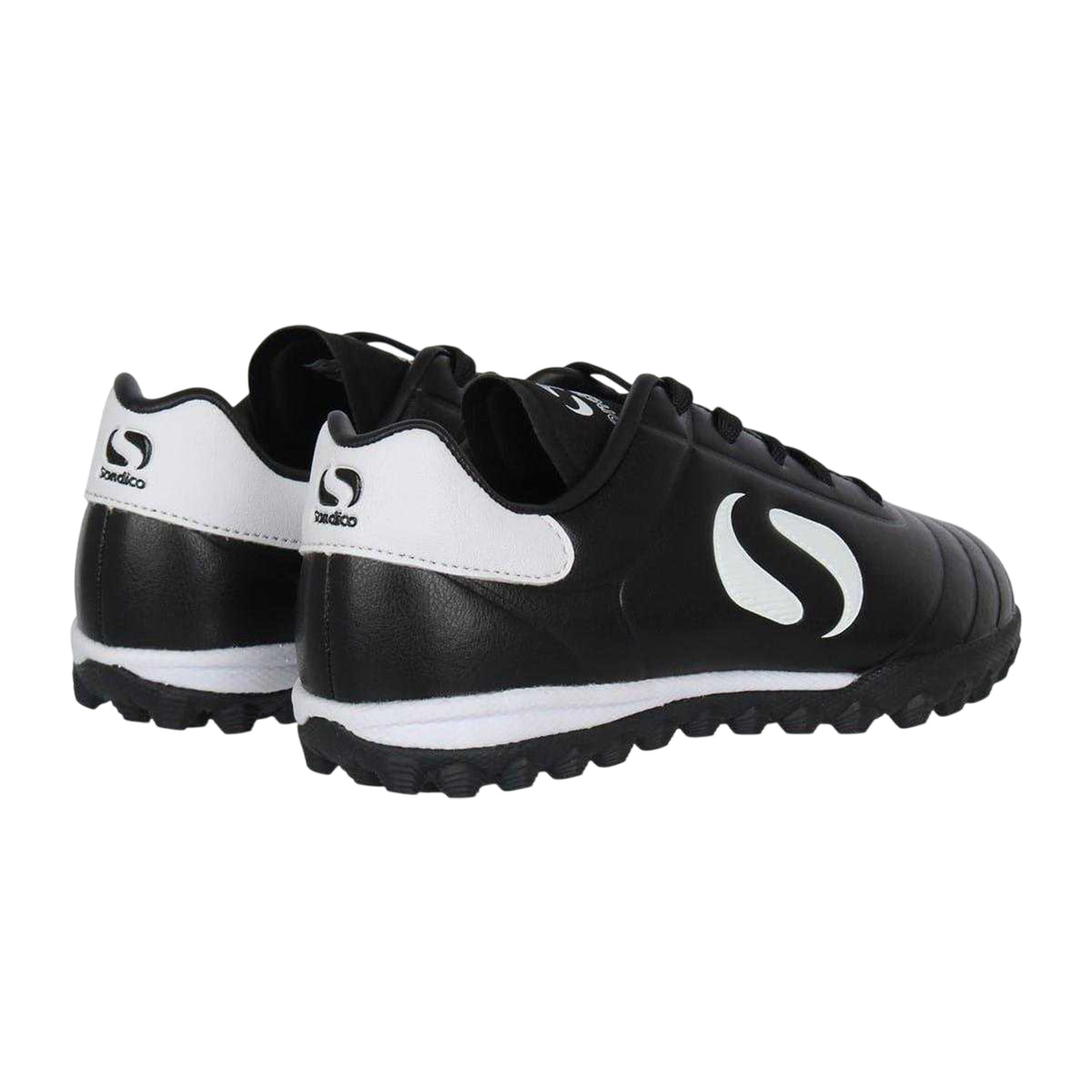 Black-White - Back - Sondico Childrens-Kids Strike Astro Turf Trainers