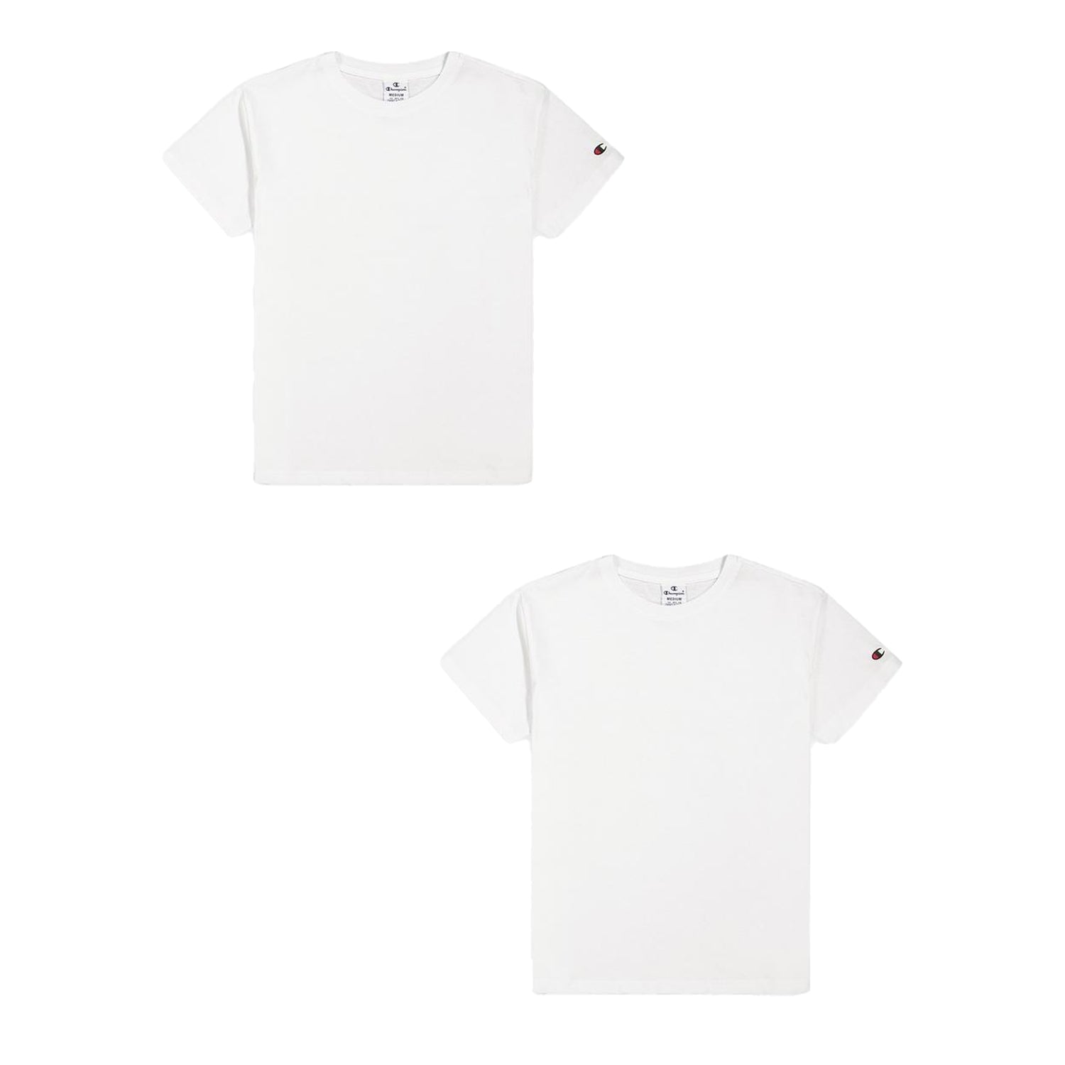 White - Front - Champion Womens-Ladies Small Logo Crew Neck T-Shirt (Pack of 2)