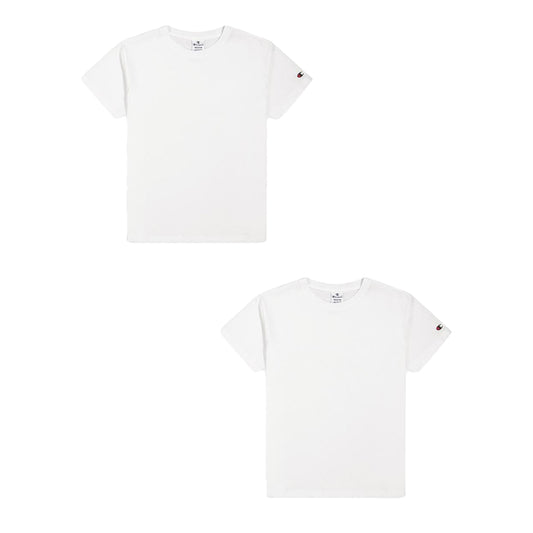 White - Front - Champion Womens-Ladies Small Logo Crew Neck T-Shirt (Pack of 2)