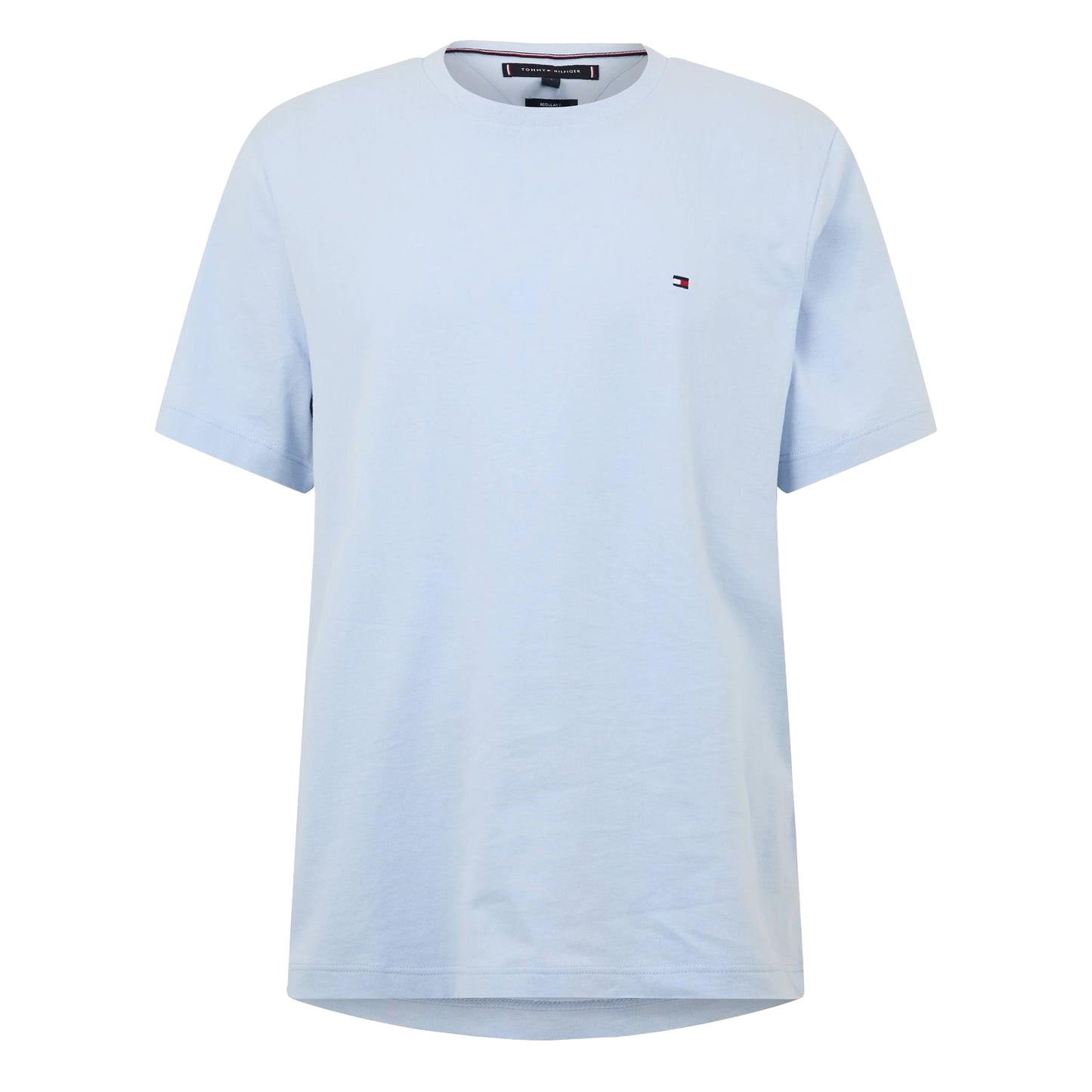 Breezy Blue - Front - Tommy Hilfiger Mens Embroidered Logo Crew Neck T-Shirt