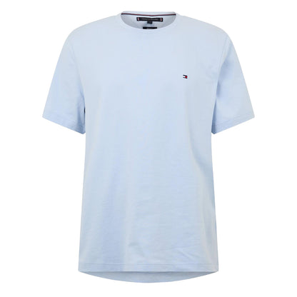 Breezy Blue - Front - Tommy Hilfiger Mens Embroidered Logo Crew Neck T-Shirt