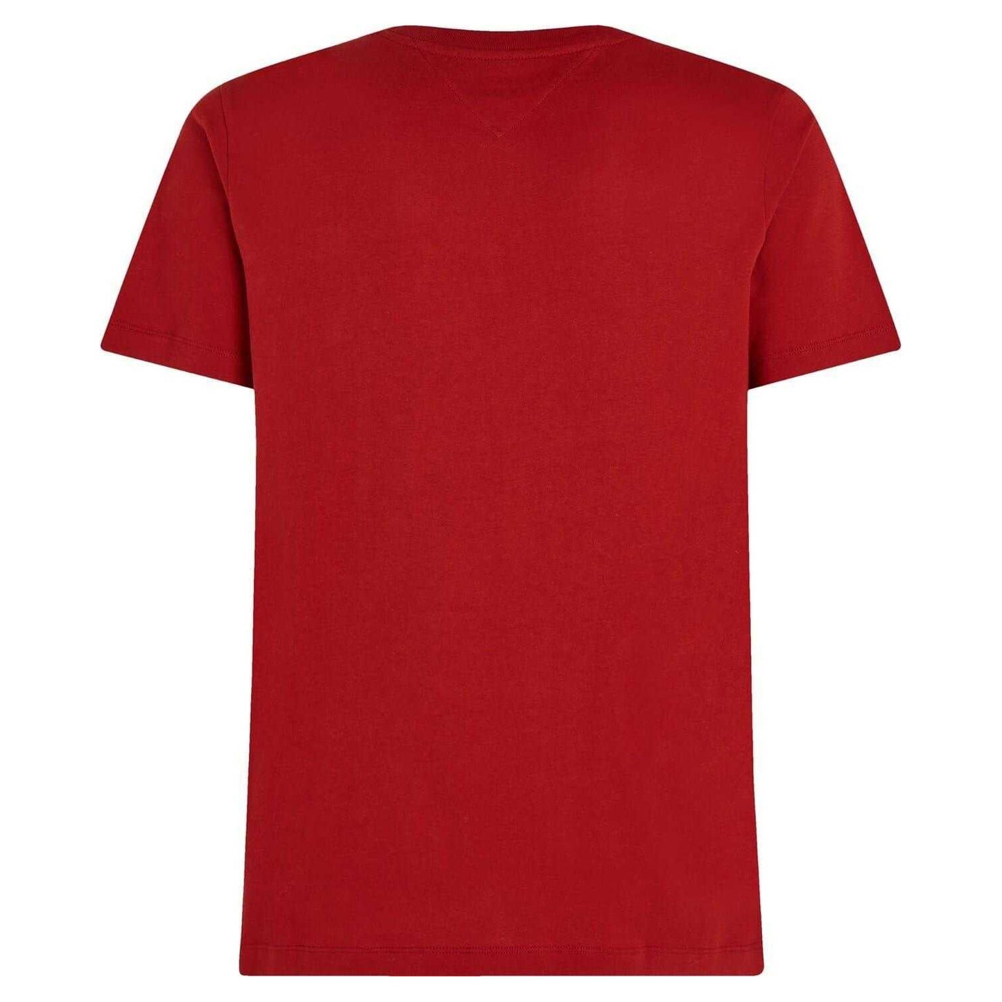 Dark Red - Back - Tommy Hilfiger Mens Embroidered Logo Crew Neck T-Shirt