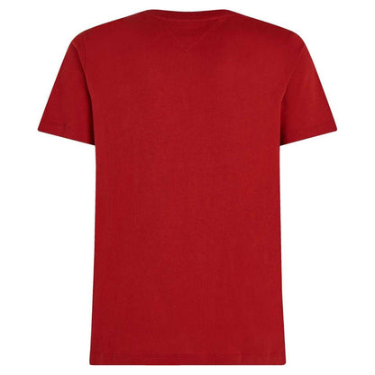 Dark Red - Back - Tommy Hilfiger Mens Embroidered Logo Crew Neck T-Shirt