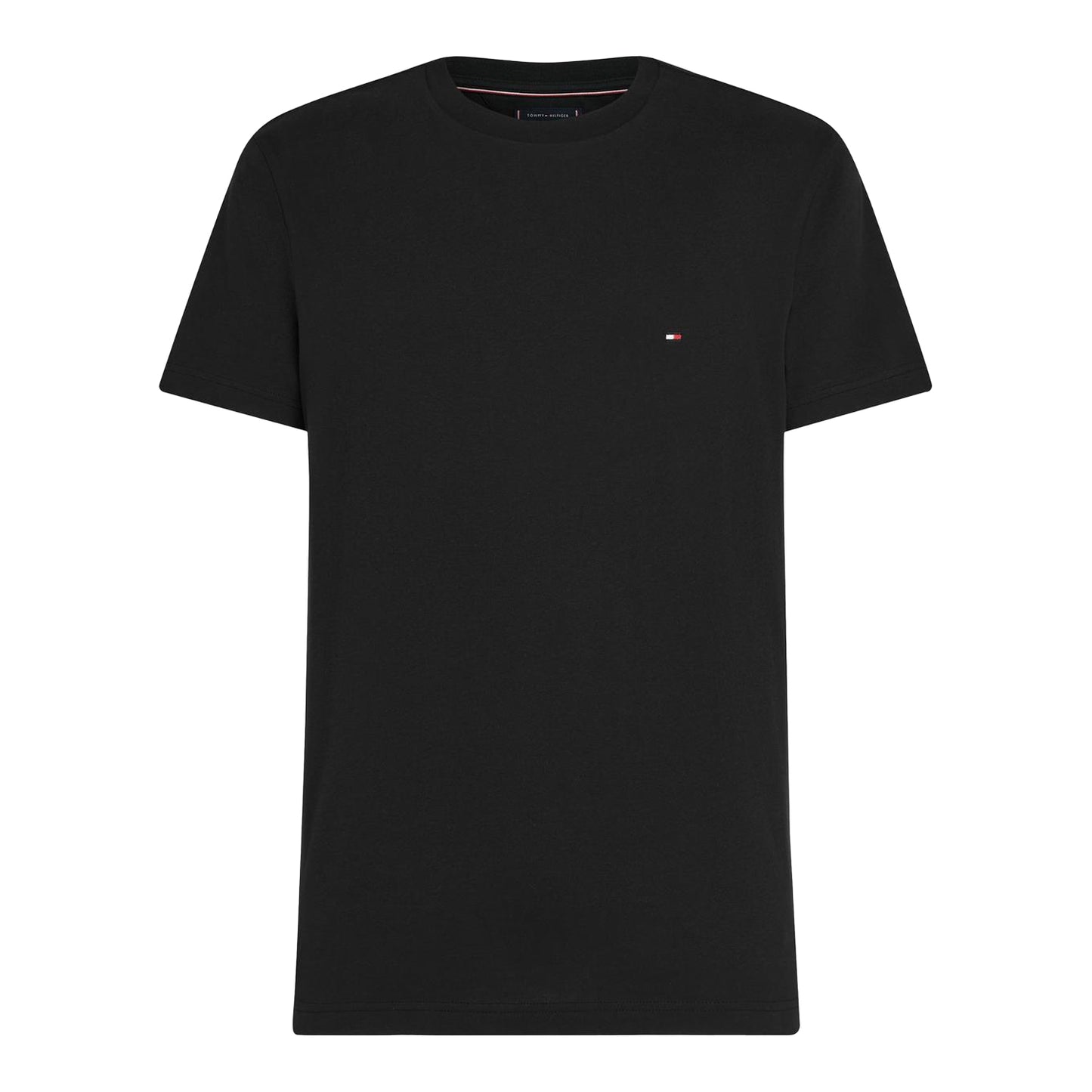 Black - Front - Tommy Hilfiger Mens Embroidered Logo Crew Neck T-Shirt