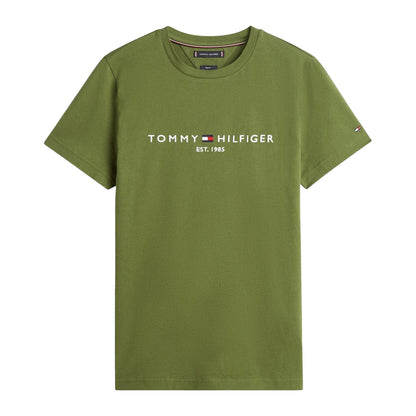 Mountain-Pine - Front - Tommy Hilfiger Mens Embroidered Logo Crew Neck T-Shirt