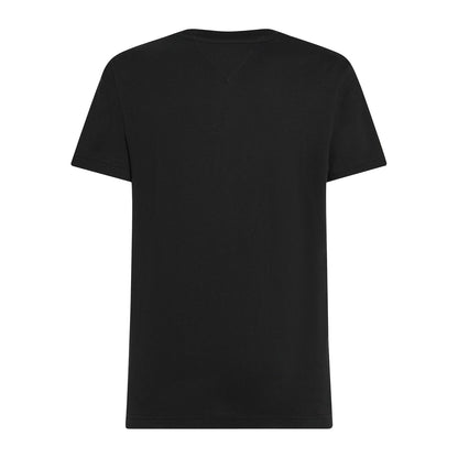 Black - Back - Tommy Hilfiger Mens Embroidered Logo Crew Neck T-Shirt