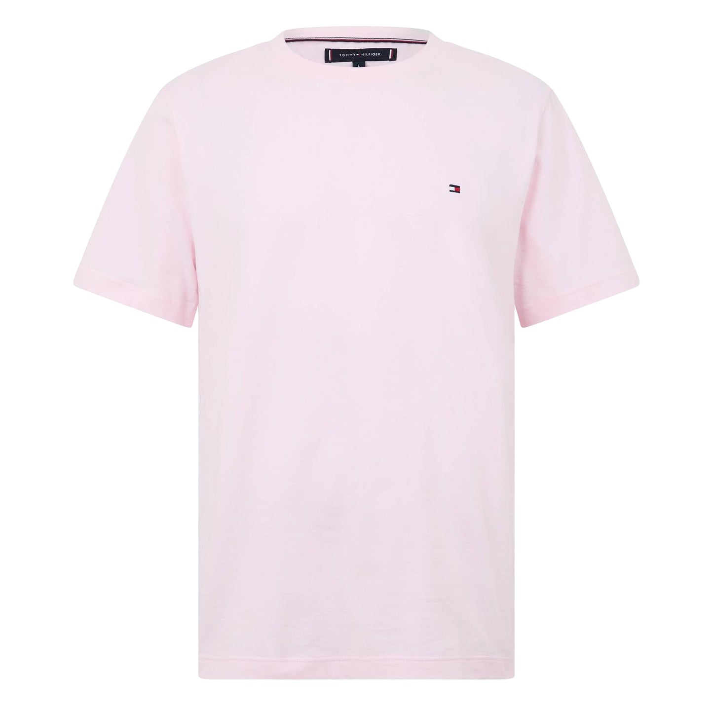 Pink - Front - Tommy Hilfiger Mens Embroidered Logo Crew Neck T-Shirt