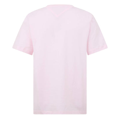 Pink - Back - Tommy Hilfiger Mens Embroidered Logo Crew Neck T-Shirt