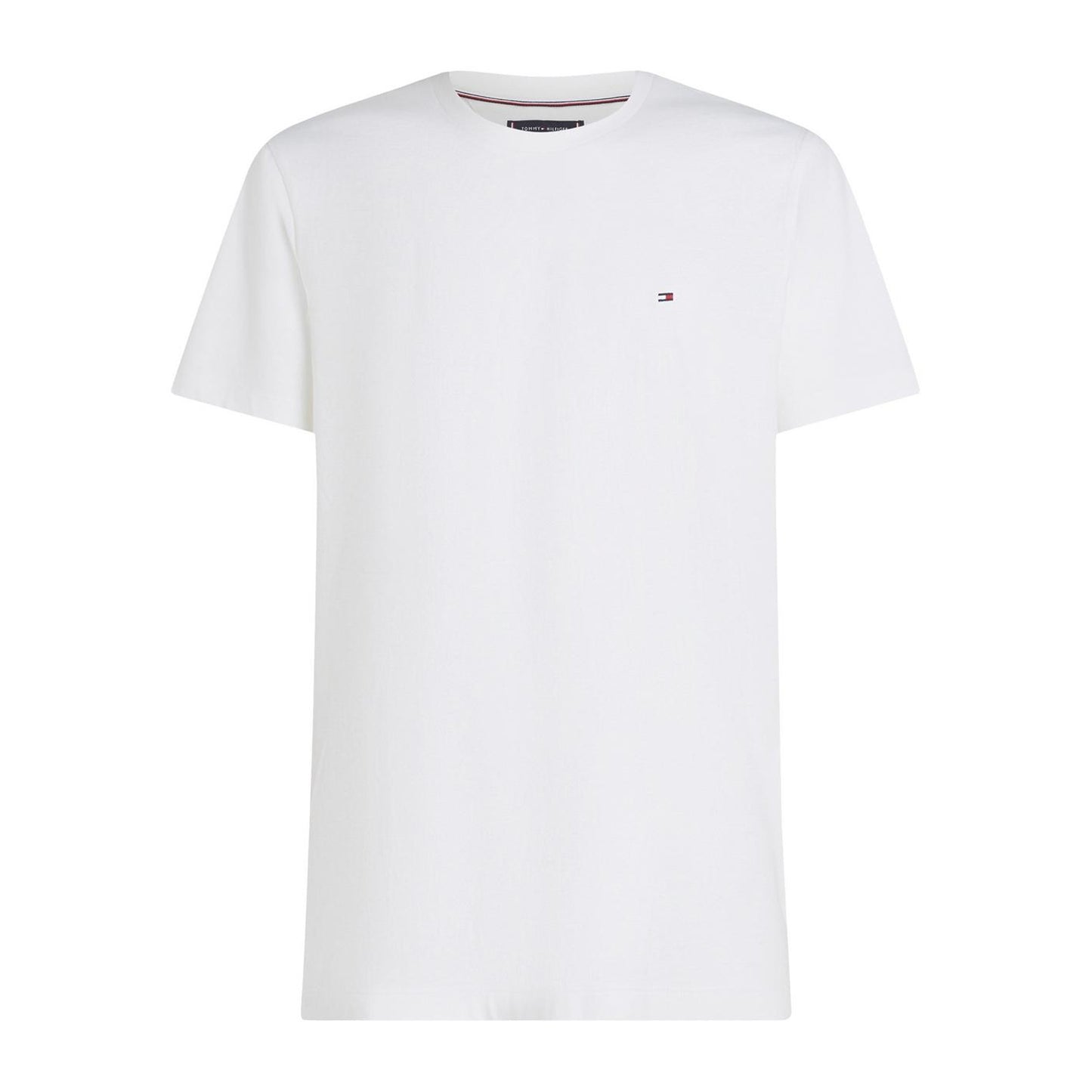White - Front - Tommy Hilfiger Mens Embroidered Logo Crew Neck T-Shirt