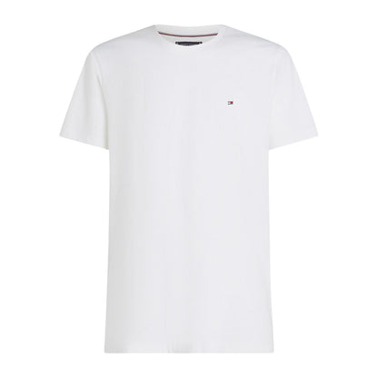 White - Front - Tommy Hilfiger Mens Embroidered Logo Crew Neck T-Shirt
