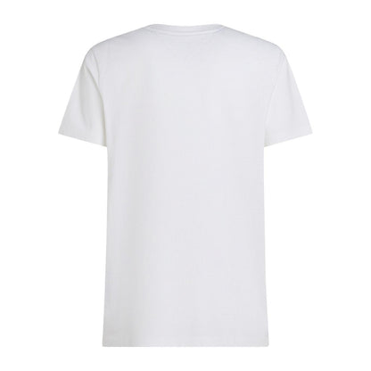 White - Back - Tommy Hilfiger Mens Embroidered Logo Crew Neck T-Shirt