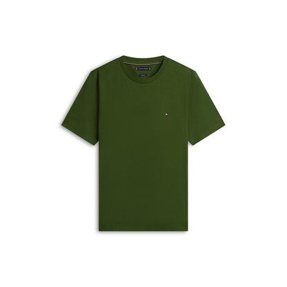 Deep Pine - Front - Tommy Hilfiger Mens Embroidered Logo Crew Neck T-Shirt