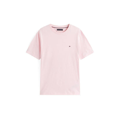 Pink Lilac - Front - Tommy Hilfiger Mens Embroidered Logo Crew Neck T-Shirt