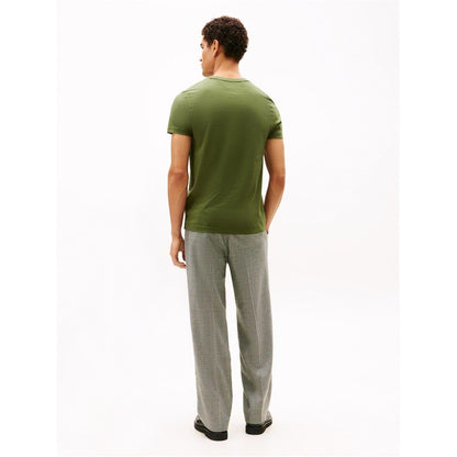 Pine - Pack Shot - Tommy Hilfiger Mens Embroidered Logo Crew Neck T-Shirt