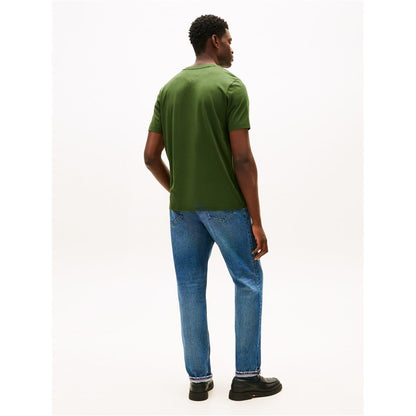 Deep Pine - Pack Shot - Tommy Hilfiger Mens Embroidered Logo Crew Neck T-Shirt