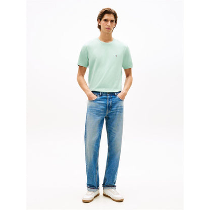 Crushed Mint - Lifestyle - Tommy Hilfiger Mens Embroidered Logo Crew Neck T-Shirt