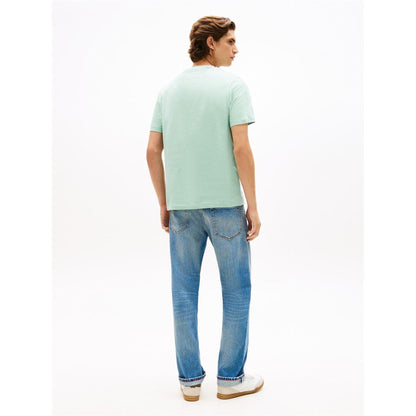 Crushed Mint - Pack Shot - Tommy Hilfiger Mens Embroidered Logo Crew Neck T-Shirt