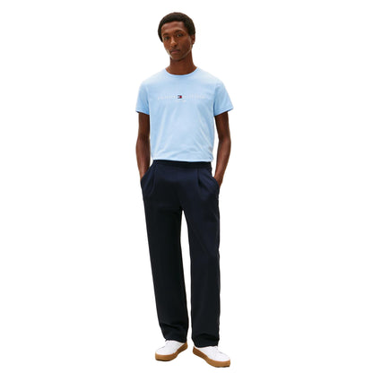Blue - Lifestyle - Tommy Hilfiger Mens Embroidered Logo Crew Neck T-Shirt