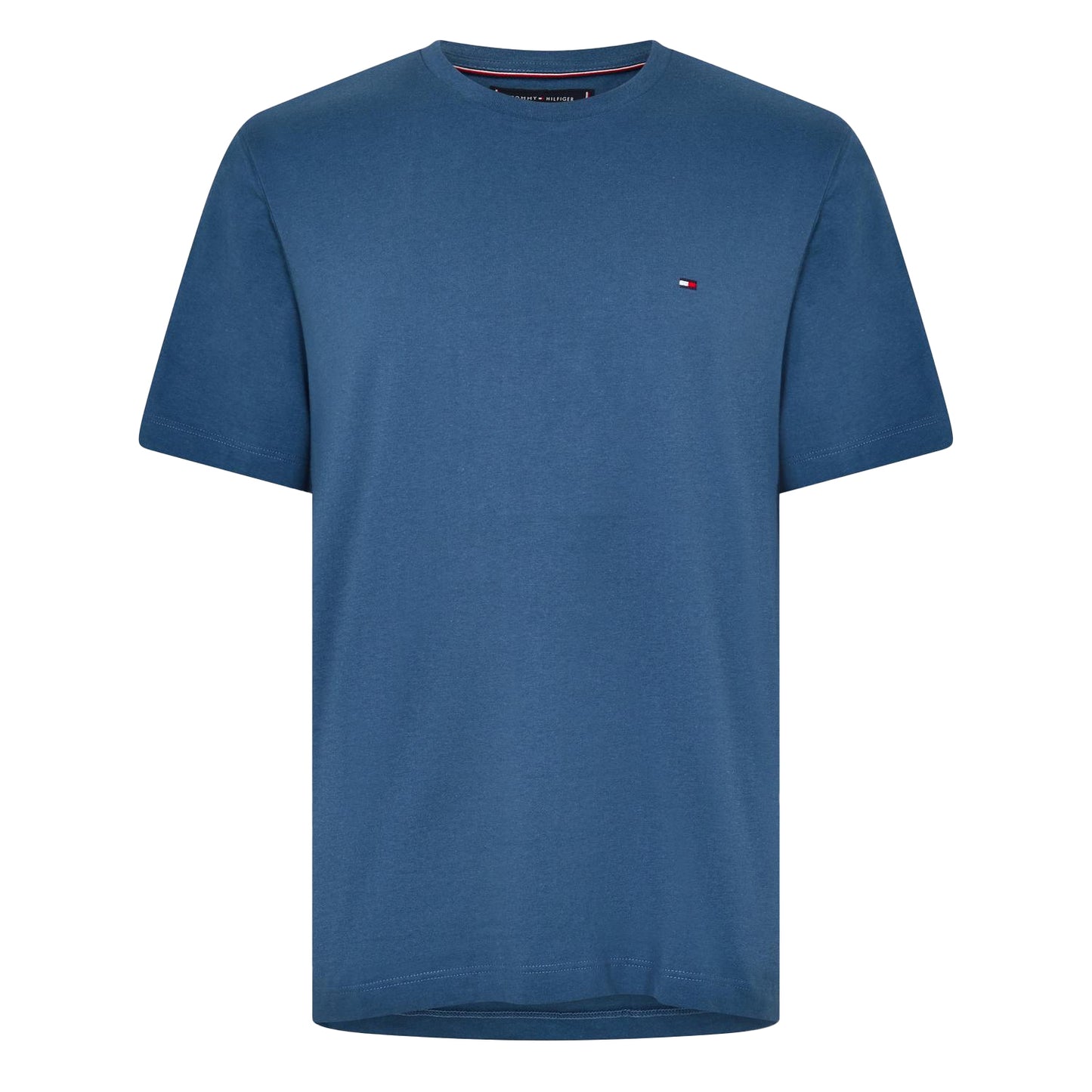 Aegean Sea - Front - Tommy Hilfiger Mens Embroidered Logo Crew Neck T-Shirt