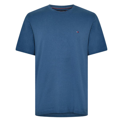 Aegean Sea - Front - Tommy Hilfiger Mens Embroidered Logo Crew Neck T-Shirt