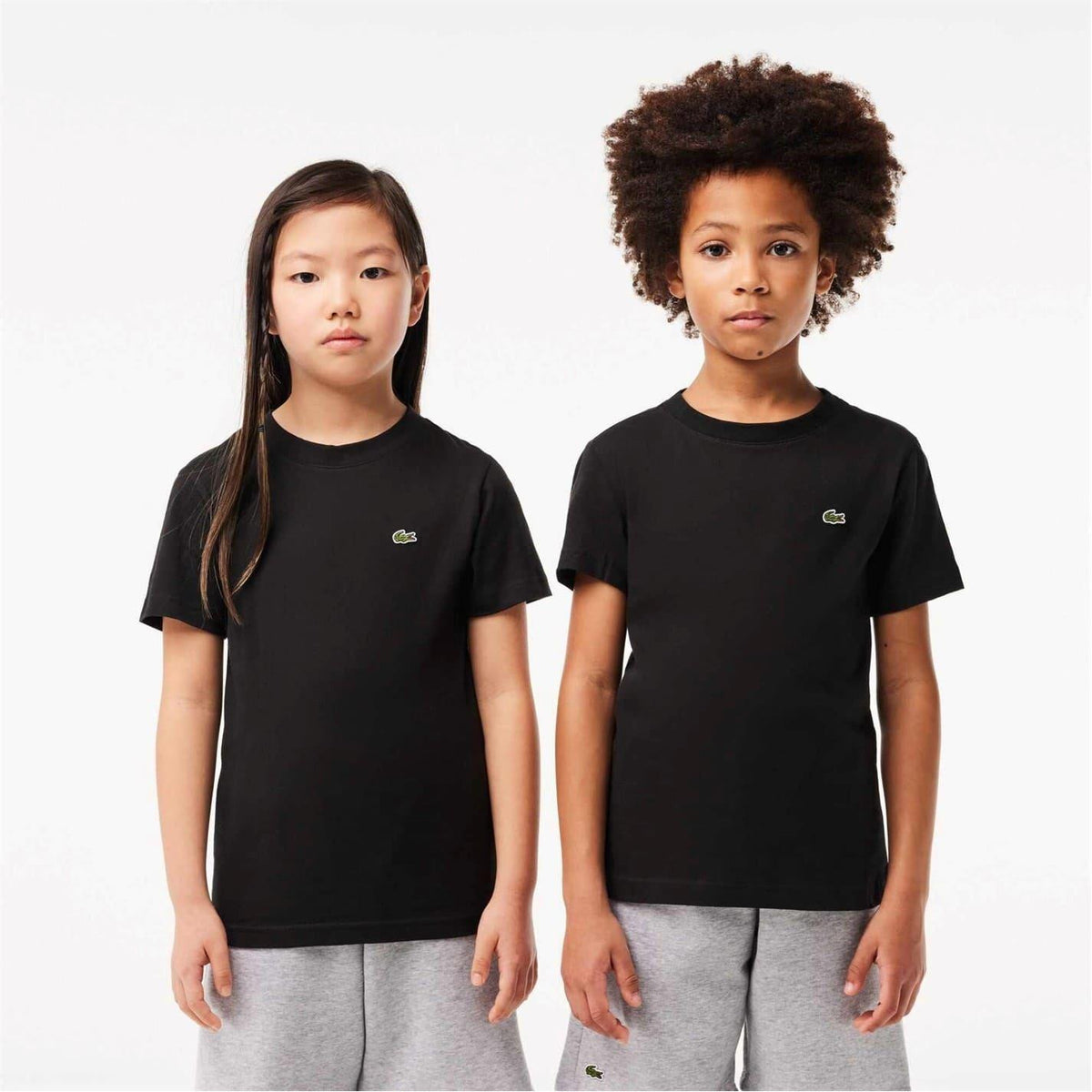 Black - Front - Lacoste Childrens-Kids Basic Embroidered Regular T-Shirt