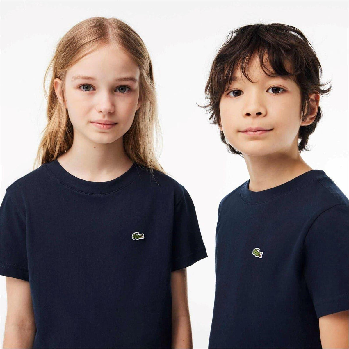 Navy - Back - Lacoste Childrens-Kids Basic Embroidered Regular T-Shirt
