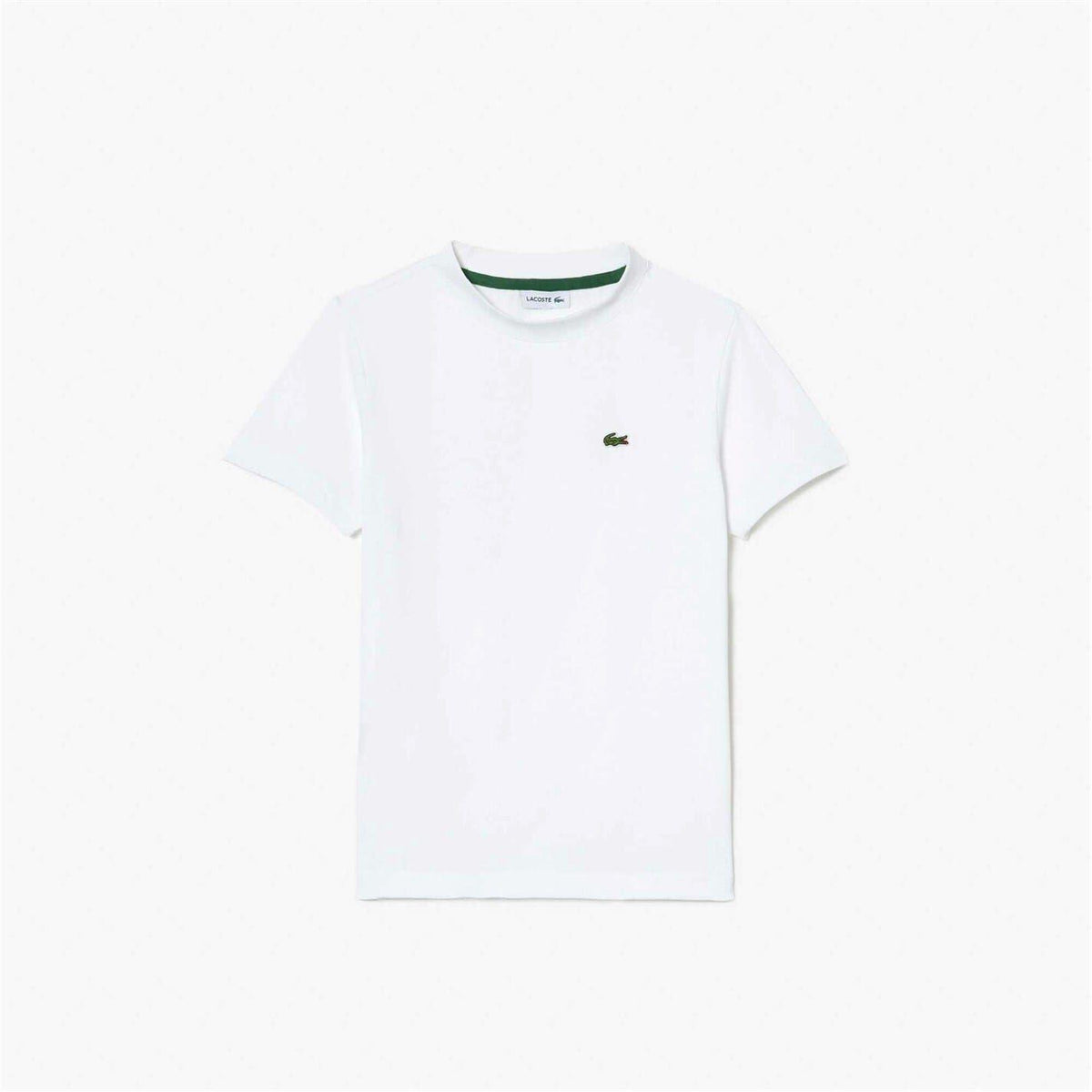 White - Pack Shot - Lacoste Childrens-Kids Basic Embroidered Regular T-Shirt