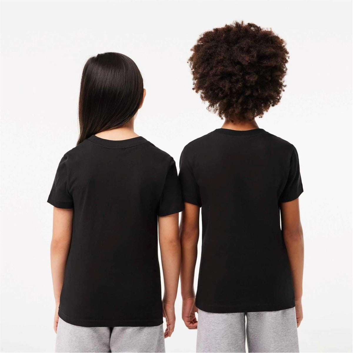 Black - Side - Lacoste Childrens-Kids Basic Embroidered Regular T-Shirt