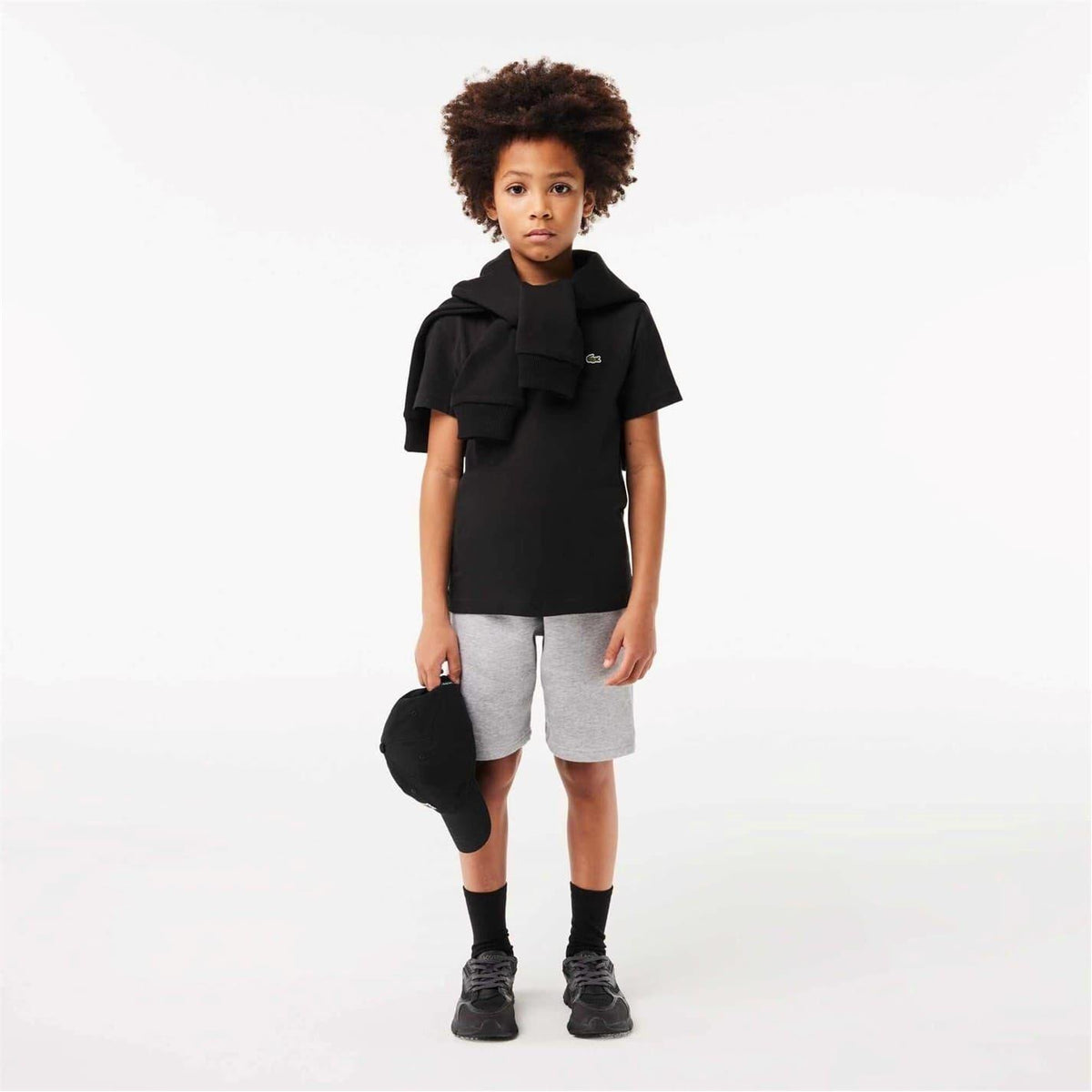 Black - Lifestyle - Lacoste Childrens-Kids Basic Embroidered Regular T-Shirt