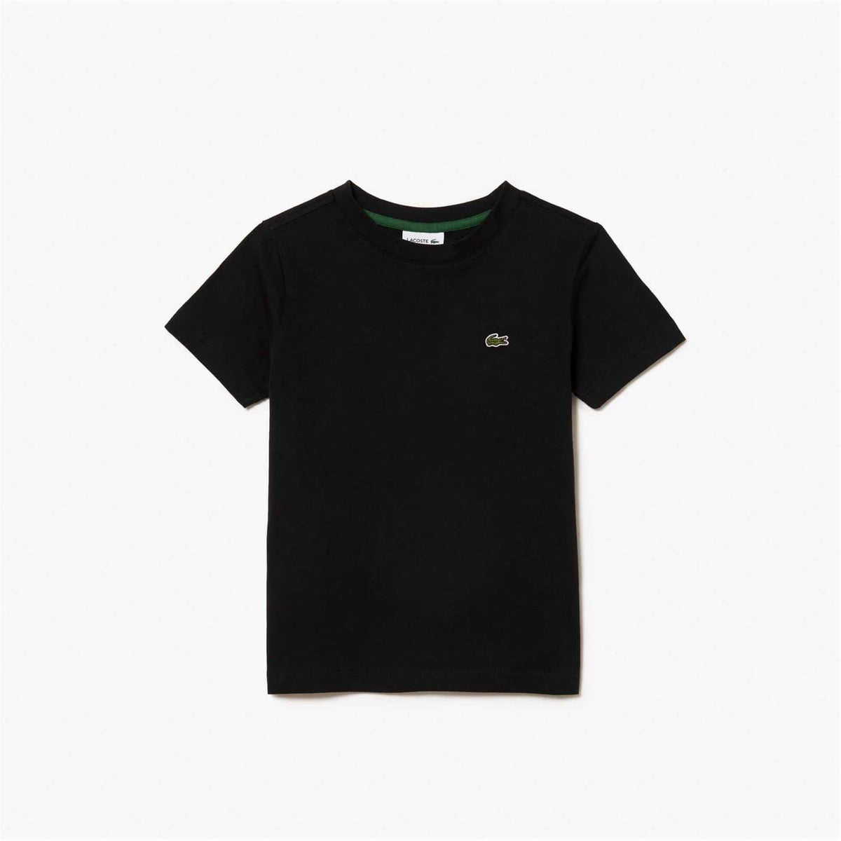 Black - Pack Shot - Lacoste Childrens-Kids Basic Embroidered Regular T-Shirt