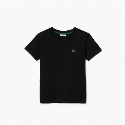 Black - Pack Shot - Lacoste Childrens-Kids Basic Embroidered Regular T-Shirt