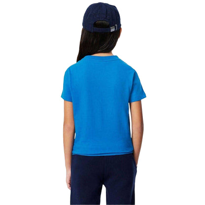 Royal Blue - Back - Lacoste Childrens-Kids Basic Embroidered Regular T-Shirt