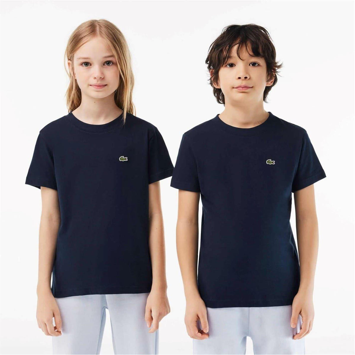 Navy - Front - Lacoste Childrens-Kids Basic Embroidered Regular T-Shirt
