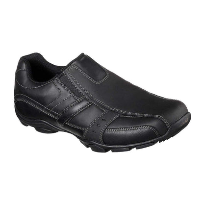 Black - Back - Skechers Mens Marter Twin Leather Casual Shoes
