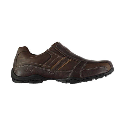 Brown - Front - Skechers Mens Marter Twin Leather Casual Shoes