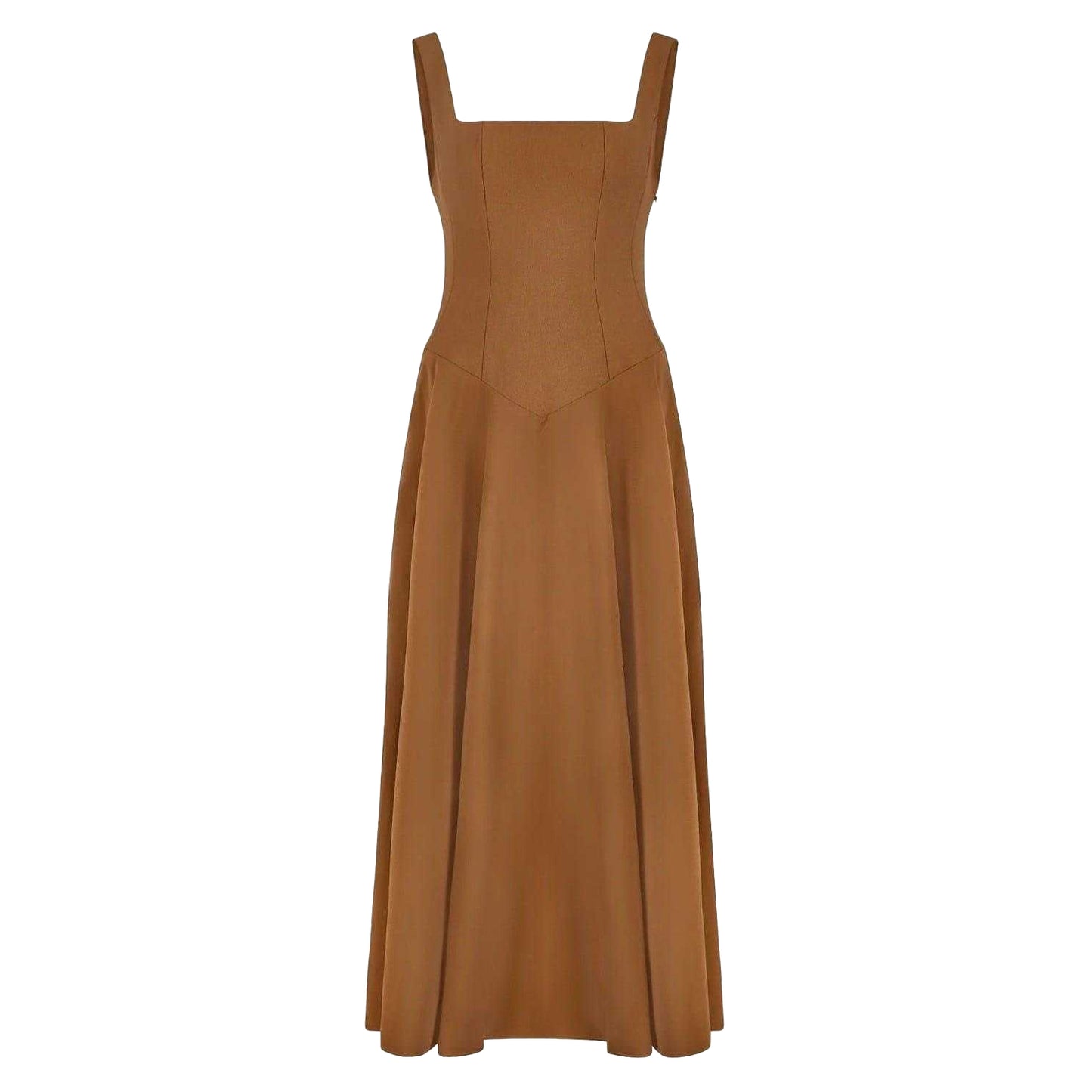 Olive - Front - Odd Muse Womens-Ladies A-line Low Rise Midi Dress