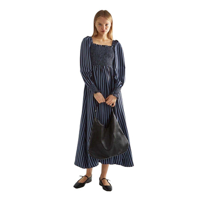 Blue - Front - Glamorous Womens-Ladies Striped Shirred Midi Dress