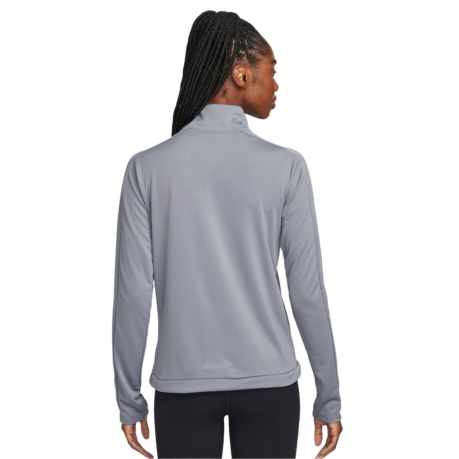 Smoke Grey - Back - Nike Womens-Ladies Swoosh Long-Sleeved Running Top