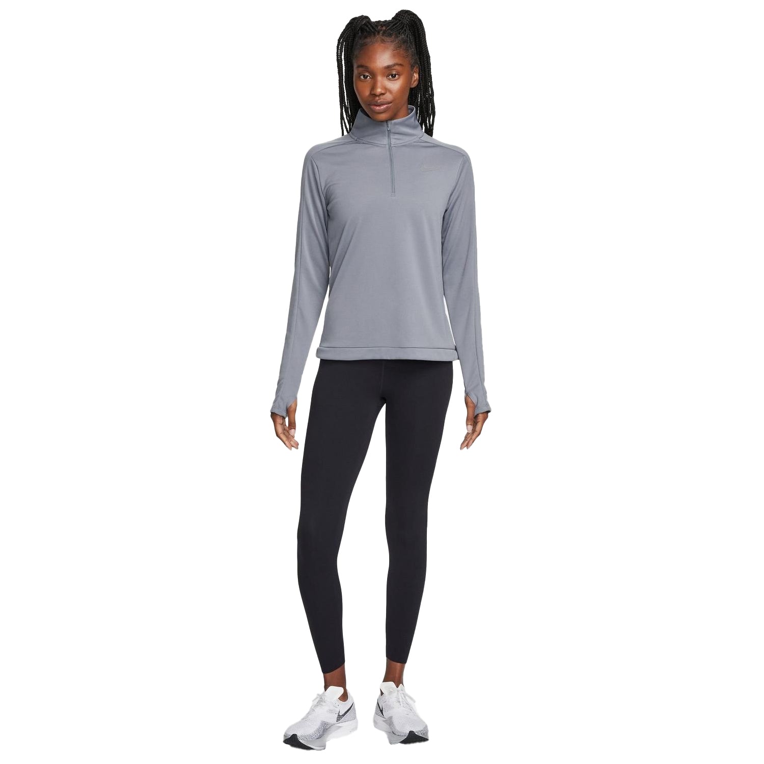 Smoke Grey - Lifestyle - Nike Womens-Ladies Swoosh Long-Sleeved Running Top