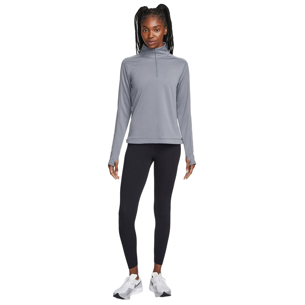 Smoke Grey - Lifestyle - Nike Womens-Ladies Swoosh Long-Sleeved Running Top