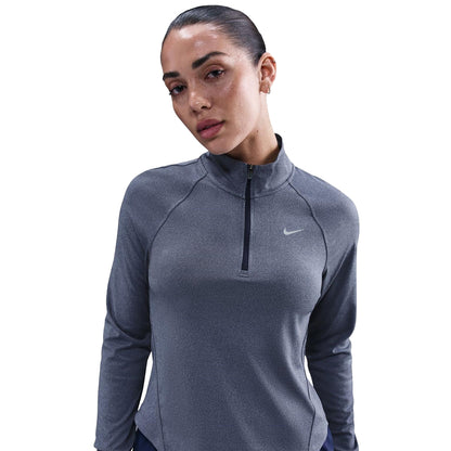 Midnight Navy - Front - Nike Womens-Ladies Swoosh Long-Sleeved Running Top
