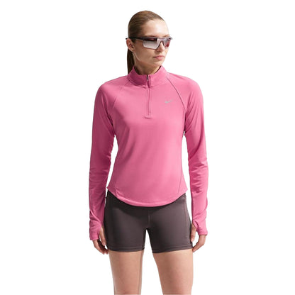 Pink Foam - Front - Nike Womens-Ladies Swoosh Long-Sleeved Running Top